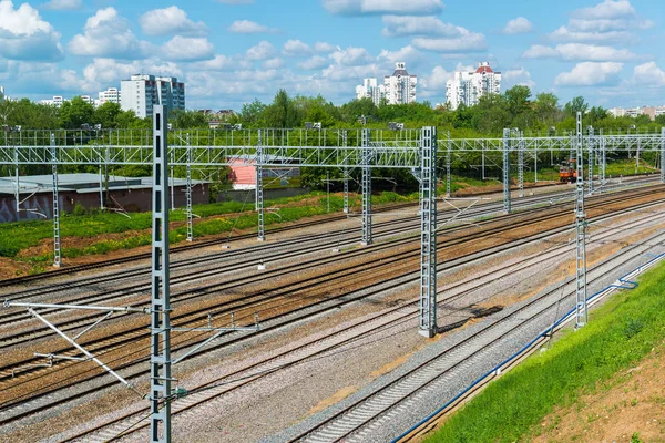 Zelenograd Rusya 26 Mayıs. 2017. demiryolu Oktyabrskaya demiryolu parça — Stok fotoğraf