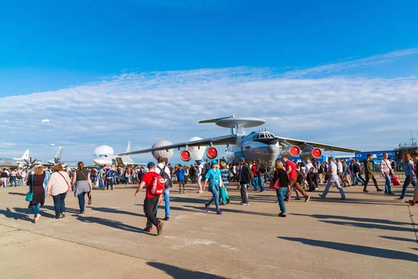 Zhukovsky, Russia - July 24. 2017. Beriev A-50 is Soviet-built airborne warning and control system AWACS at International Aviation and Space salon MAKS-2017 — Stock Photo, Image