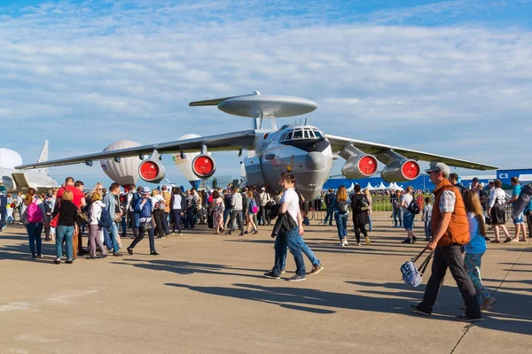 Zhukovsky, Russia - July 24. 2017. Beriev A-50 is Soviet-built airborne warning and control system AWACS at International Aviation and Space salon MAKS-2017 — Stock Photo, Image