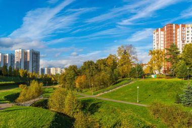 Moskova, Rusya - 10 Ekim. 2017. 16 Zelenograd yönetim bölgesi ilçeleri