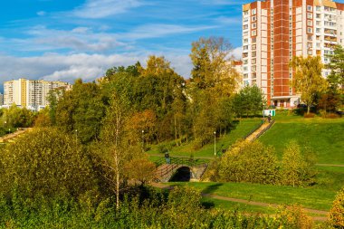 Moskova, Rusya - 10 Ekim. 2017. 16 Zelenograd yönetim bölgesi ilçeleri