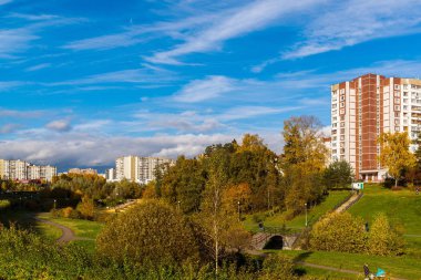 Moskova, Rusya - 10 Ekim. 2017. 16 Zelenograd yönetim bölgesi ilçeleri