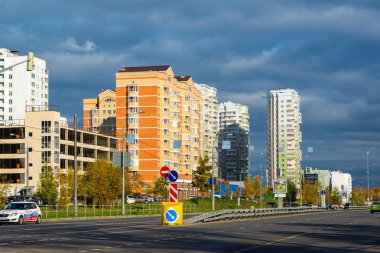 Moskova, Rusya - 10 Ekim. 2017. 20 Zelenograd yönetim bölgesi ilçeleri