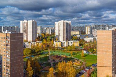 Sonbahar üstten görünüm Zelenograd bölgesinde 15, Rusya Federasyonu