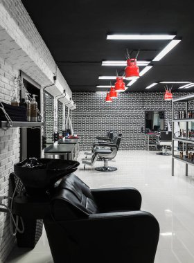 Moskova, Rusya - 9 Ekim. 2017. erkek Güzellik Salonu Topgun Zelenograd içinde