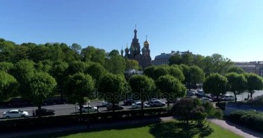 St. Petersburg, Rusya - 4 Haziran. 2017 yılı. Mars Sahası ve Kan Kurtarıcı Kilisesi 'nin tepesinden görünüm