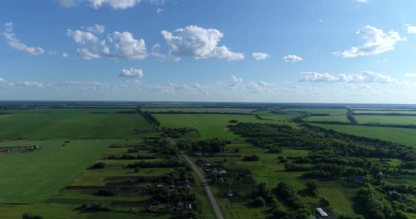 Birds eye view of countryside Central Russia — Stock Video