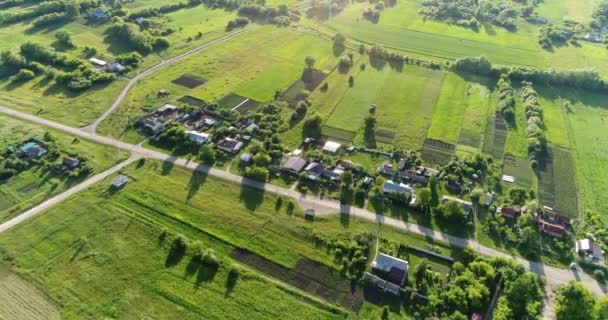 Birds eye utsikt över landsbygden centrala Ryssland — Stockvideo