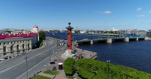 San Pietroburgo, Russia - giugno 04.2017. Vista di freccia dell'isola di Vasilievsky dall'alto — Video Stock