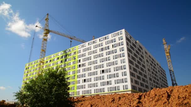Строительство жилых домов в Москве, Россия — стоковое видео