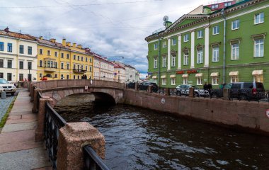 St. Petersburg, Rusya - 3 Haziran 2017. Görünüm Yusupov Nehri'nin set of