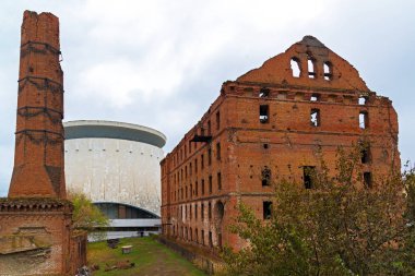 Gergardt değirmen - Stalingrad Savaşı içinde ikinci Dünya Savaşı sırasında yok. Volgograd, Rusya Federasyonu