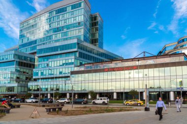 Moscow, Rusya Federasyonu - 24 Temmuz. 2017. efsane Tsvetnogo iş merkezi Tsvetnoy Bulvar Caddesi üzerinde olduğunu