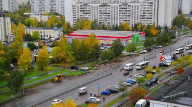 Moskova, Rusya - 9 Ekim. 2017. cityscape Zelenograd alan sonbaharda uyku
