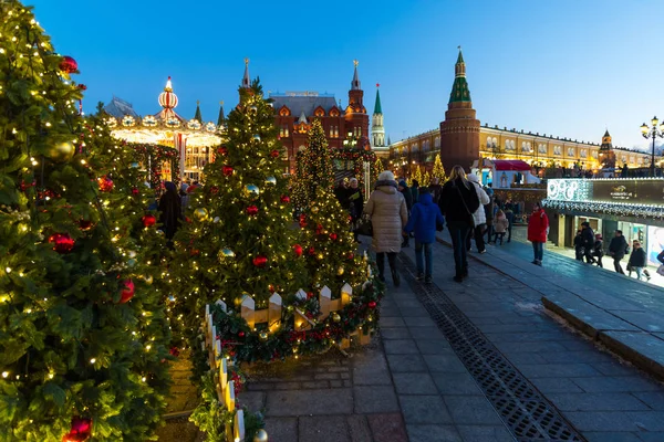 Moscow, Russia - January 10. 2018. The festival is trip to Christmas on Manege Square. — Stock Photo, Image