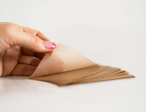 Matting Cosmetic Napkins Remove Greasy Gloss Face — Stock Photo, Image