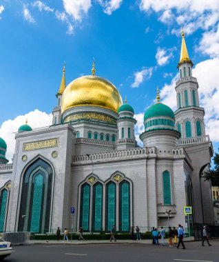 Moscow, Rusya Federasyonu - 21 Temmuz. 2017. güneşli bir gün katedral cami