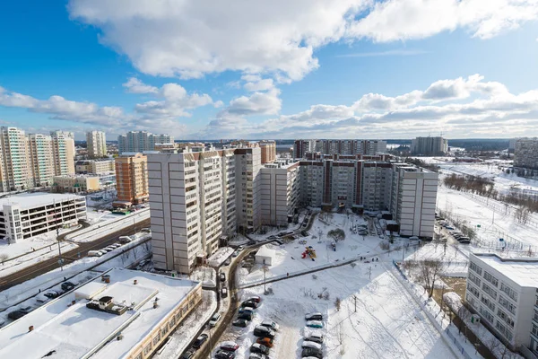 Winter city landscape in Zelenograd in Moscow, Russia — Stock Photo, Image