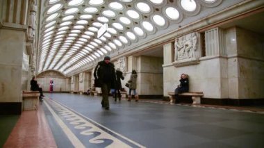 Moskova, Rusya - 5 Mart. 2016. iç metro istasyonu'na Electrozavodskaya