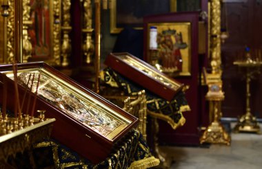 Dmitrov, Rusya Federasyonu - 10 Mart. 2018. dua iconsin Borisoglebsky erkek Manastırı