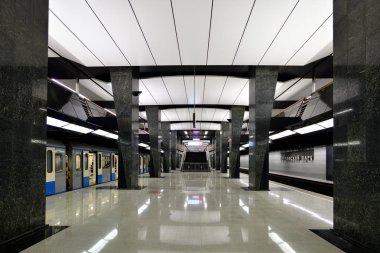 Moskova, Rusya - 17 Mart. 2018. iç metro istasyonu'na Petrovskiy Parkı