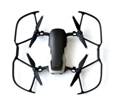 Koruma vidalar beyaz arka plan üzerinde siyah quadrocopter