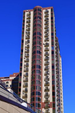 Moscow, Rusya Federasyonu - 24 Mart. 2018. Dubrovskaya Sloboda - Yuzhnoportoviy bölgesinde konut kompleksi