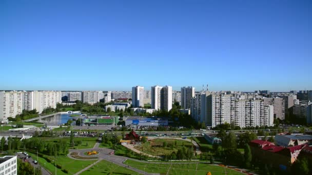 Moscou, Rússia - setembro 01.2016. Vista superior do Boulevard 16 em Zelenograd — Vídeo de Stock