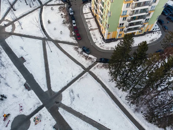 モスクワ、ロシアの住宅ビルの中庭の平面図. — ストック写真