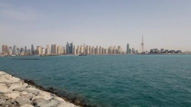 Dubai, BAE. Dubai Marina Meşhur Bir Moda Bölgesi ve Marina