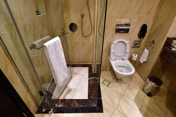 Dusch och toalett i badrummet — Stockfoto