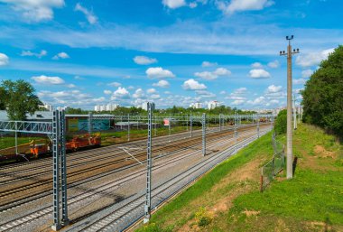 Zelenograd Rusya 26 Mayıs. 2017. demiryolu Oktyabrskaya demiryolu parça