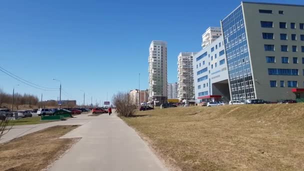 Moscow, Rusland-April 22.2018. Polikliniek nummer 201 in Zelenograd — Stockvideo