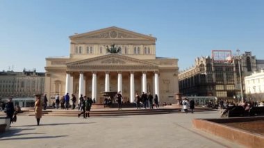 Moscow, Rusya Federasyonu-Nisan 20.2018. Tiyatro Meydanı Bolşoy Tiyatrosu