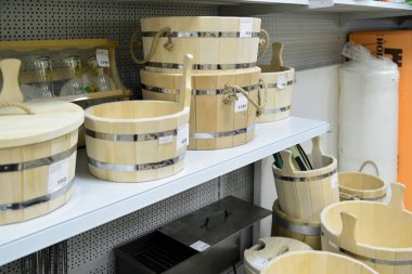 Gryazi, Rusya Federasyonu - Aug 08. 2016. bölümü hipermarket Prorab bir banyo için ürünler