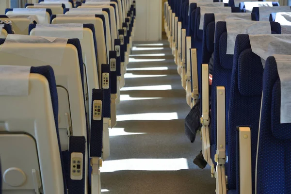 Coche de un tren con asientos blandos, Rusia — Foto de Stock