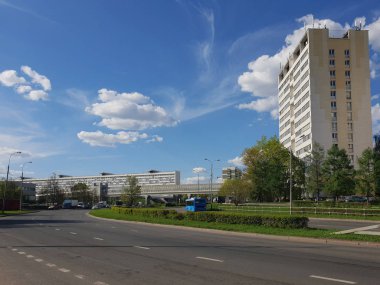 Moskova, Rusya - 08 Mayıs. 2018. cityscape Zelenograd sokakta Sosnovaya üzerinde