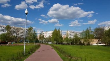 Moskova, Rusya - cityscape Zelenograd sokakta Sosnovaya üzerinde