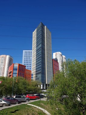 Khimki, Rusya Federasyonu - 10 Mayıs. 2018. iş merkezinin Aero City liman tarafındaki Görünüm