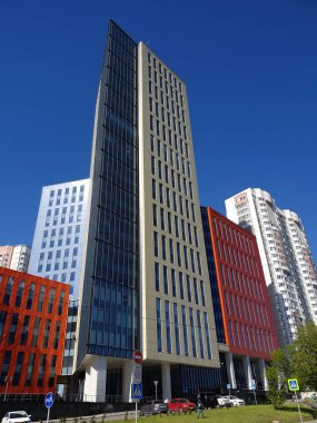 Khimki, Rusya Federasyonu - 10 Mayıs. 2018. iş merkezinin Aero City liman tarafındaki Görünüm