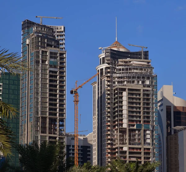 Site de construction et gratte-ciel à Doha, Qatar — Photo