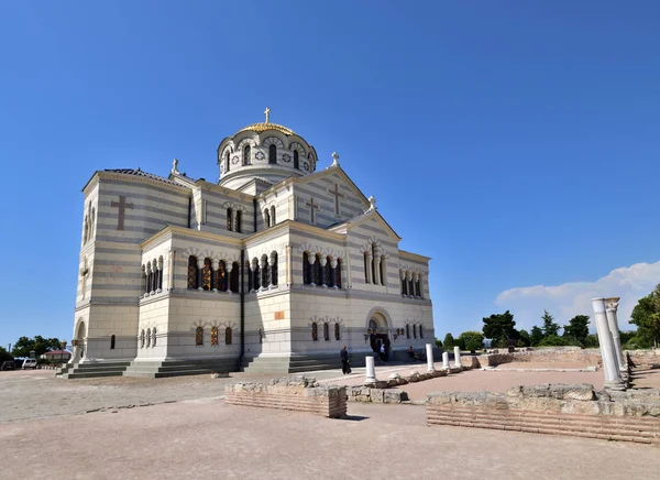 Sevastopol, Crimea - 3 lipca. 2019 rok. Vladimir Katedra w Chersonesos Cerkiew prawosławna — Zdjęcie stockowe