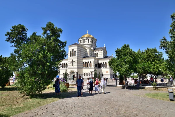 Sebastopol, la Crimea - 3 de julio. 2019. Catedral de Vladimir en Chersonesos Iglesia ortodoxa — Foto de Stock