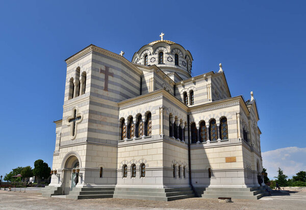 Севастополь, Крым - 3 июля. 2019 год. Владимирский собор в Херсонесе
