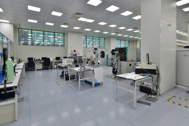 Moskova, Rusya - 5.2019 Aralık - Mikron 'un içi - cips üretimi için en büyük fabrika. Zelenograd