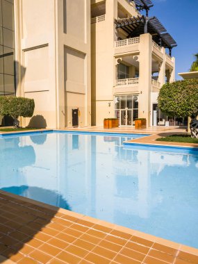 The Oriental architecture house with a pool