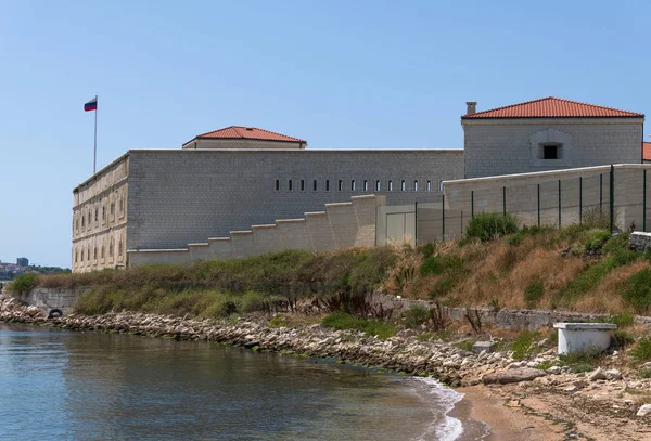 Sevastopol, Crimea - July 3, 2019. Konstantinovskaya Battery is Museum of military fortress — Stok fotoğraf