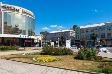 Voronezh, Rusya - 23 Ağustos. 2018. Revolution Avenue 'da Proletarian Sineması
