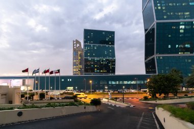 Doha, Katar - 19 numara. 2019. Harici Lagoon Alışveriş Merkezi - alışveriş merkezi ve ofis binaları