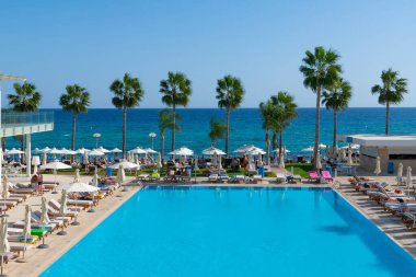 Protaras, Kıbrıs - 12 Ekim. 2019. Constantinos The Great Beach Oteli